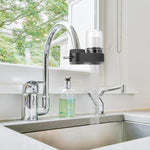 HASTHIP® Kitchen Sink Water Filter Dual-Spout Water Filter Multi-Level Natural Activated Carbon Filtration Water Filter Transparent Filtration Bin Design Universal Water Filter Kitchen