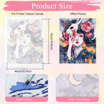 HASTHIP Paint by Number Kit for Japanese Courtesan Art with Acrylic Paints 15.7x20 in Canvas | Ideal DIY Gift and Wall Decor
