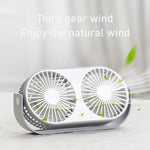 Used USB Fan Portable High Speed Desktop Fan, Dual Fan with 3 Speeds, Quiet Aromatherapy Table Desk USB Fans with Stand, Cooling Fan for Home, Office, Study - 1