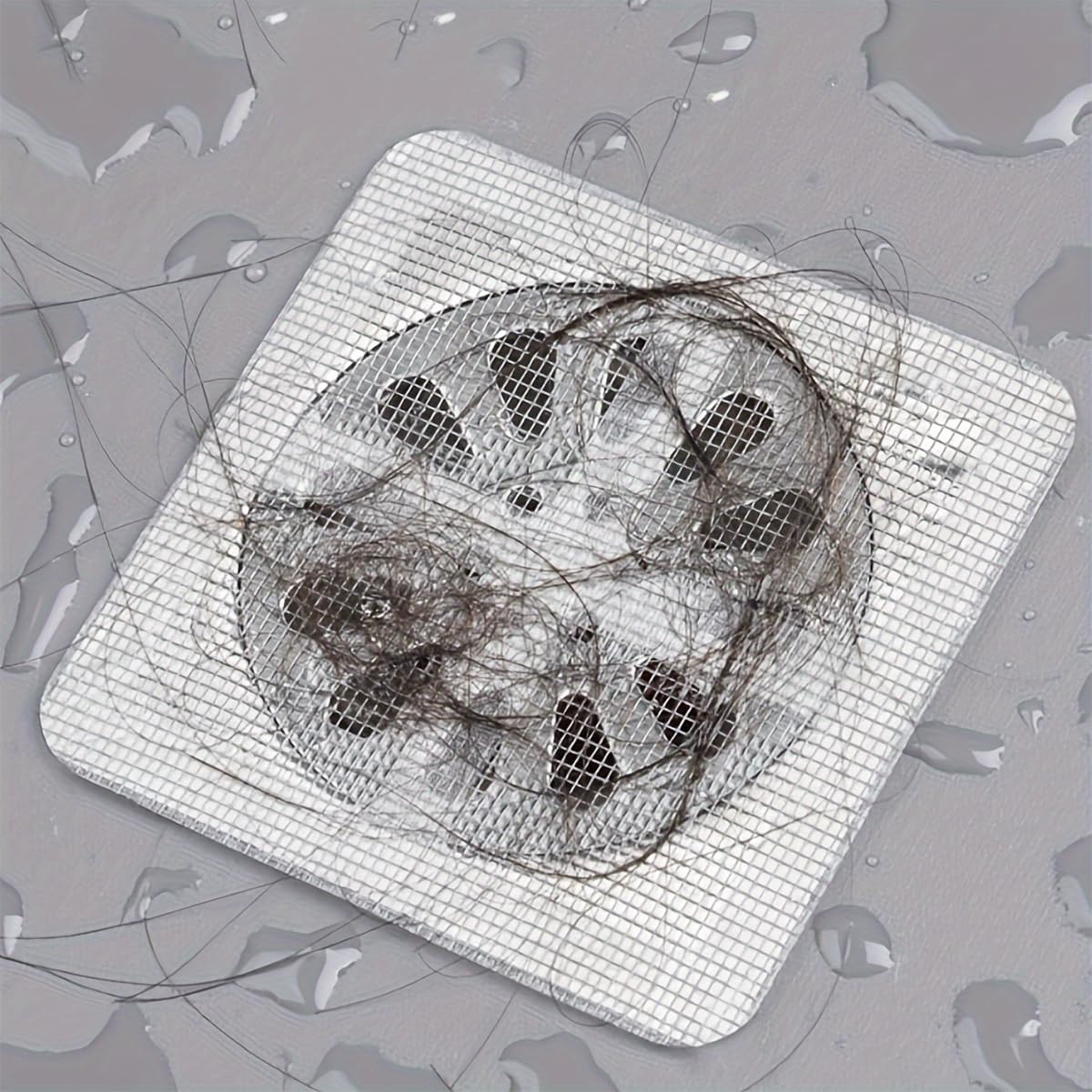 HASTHIP Disposable Shower Drain Hair Catcher 20 Pack with 4mm Holes for Faster Draining | Eco Friendly Degradable Sink Filter Stickers