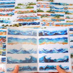 HASTHIP Stickers Set for Journals and Scrapbooking featuring 20 A5 Sheets | Beach Sea Vintage Theme