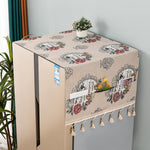 HASTHIP Refrigerator Cover for Double Door Fridge 26.3x55 in with Side Pockets and Tassel Design