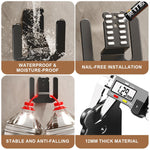 HASTHIP Slippers Holder for Bathroom with Dual Hook No Drill Adhesive Design | 2Pcs Carbon Steel Space Saver Organizer