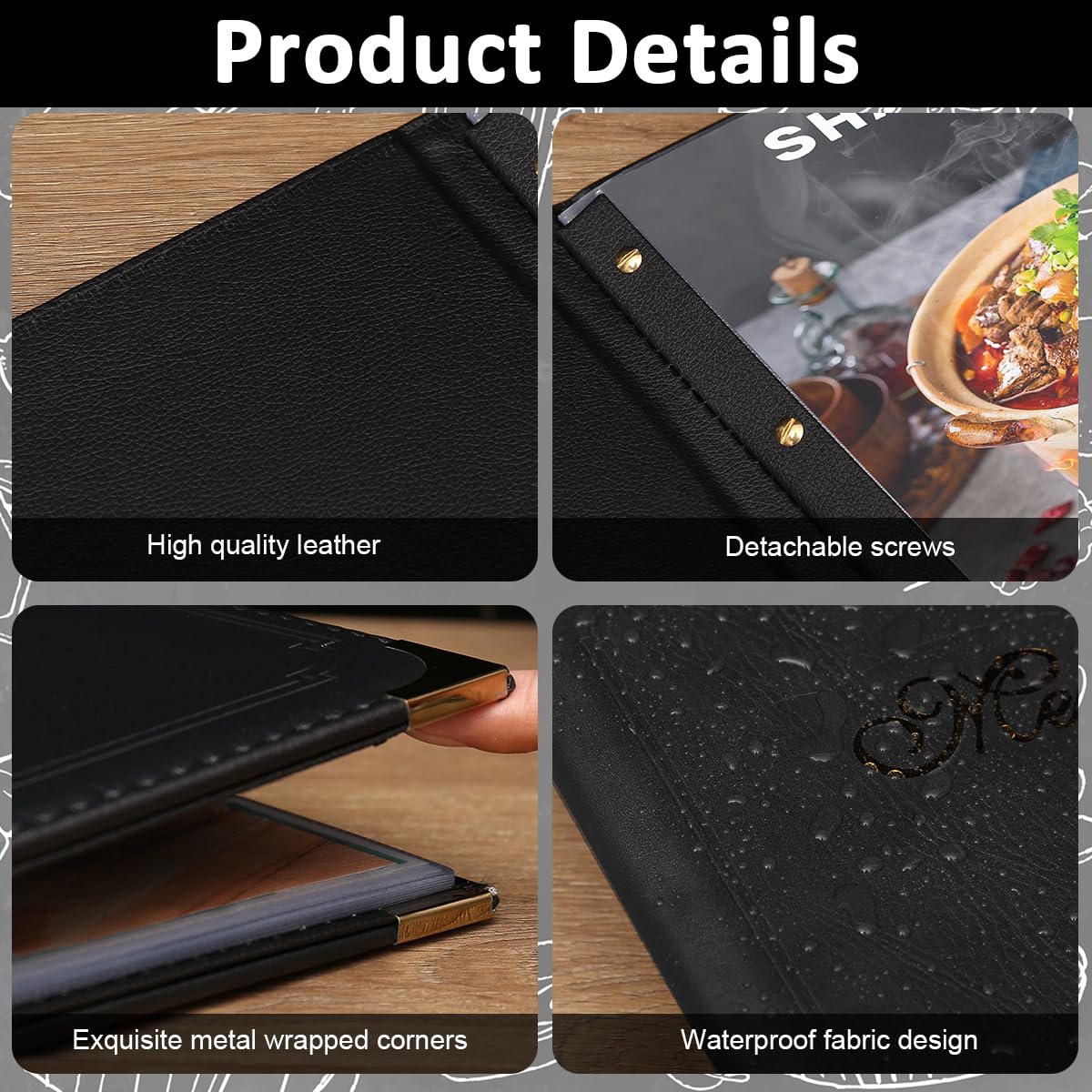 HASTHIP® Leather Hard Cover Menu Cover