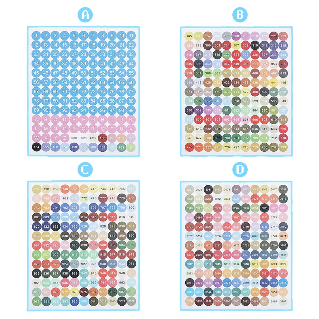 HASTHIP Diamond Painting Labels for Bead Classification featuring 447 Color Number Stickers