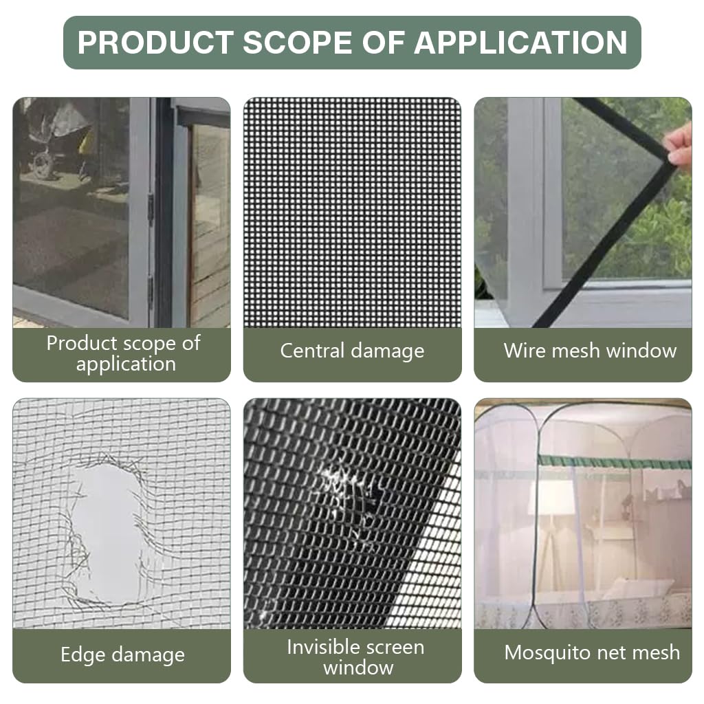 HASTHIP Net Repair Tape for Windows 10 Pcs with Dove Shape Mesh Patches | Fiberglass Self Adhesive Screen Repair