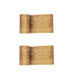 HASTHIP Peel and Stick Wall Border for Bathroom and Kitchen with 4 in x 16.4 ft PVC Trim | Removable Gold Floral Waterproof Design