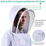 HASTHIP Bee Suit for Beekeeping with Mesh Face Hood and Elastic Cuffs | Fits 175–185cm Adults