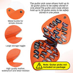 HASTHIP Guitar Pick Holder Case for 32 Picks with Capo Slot in PU Leather | Compact Storage
