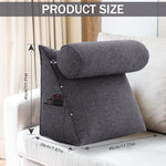 HASTHIP Backrest Pillow for Reading and Relaxing with Adjustable Cylindrical Support 45x45x20cm | Soft Cushion for Bed or Sofa