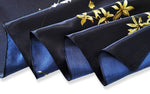 HASTHIP® 2 Pcs 35" Square Scarf for Women, Stylish Satin Silk Scarf, Soft Lightweight Neck Scarf for Office, Travel & Parties, Valentine Gift for Wife, Elegant Floral Prints in Navy Blue & Green