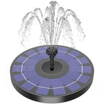 Solar Water Fountain for Garden, 1.5W Solar Water Pump with 6 Nozzles, Max 1.1m Water Column Solar Fountain for Home Garden Pond Bird Bath Pool