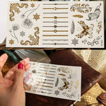 MAYCREATE® 12 Sheets Tattoo Sticker Creative Element Temporary Tattoos Stickers Golden Tatto Stickers Assorted Henna Art Tattoo Sticker for Body Art Tattoos Art Waterproof Temporary Tattoos Stickers