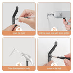 HASTHIP® 4Pcs Wall Hooks Hat Hooks Garment Hanger Hooks Coat Hooks Dual-hook Design Modern Minimalist Cast Iron Wall Mount Hooks with Screws Kit, Versatile Wall Hooks for Entryway, Wall, Room, Kitchen