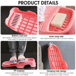 HASTHIP Washboard for Handwashing Small Clothes with Soap Holder and Slotted Design 44×21cm Pink