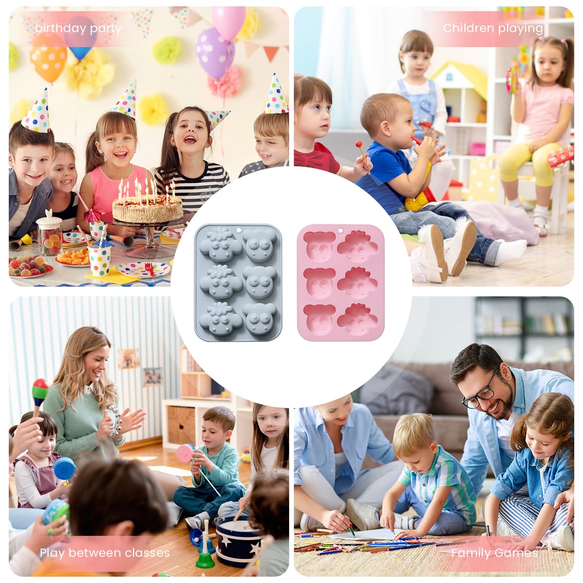 HASTHIP Silicone Molds for Baking with 6 Cavities Cute Sheep Design | Food Grade Nonstick