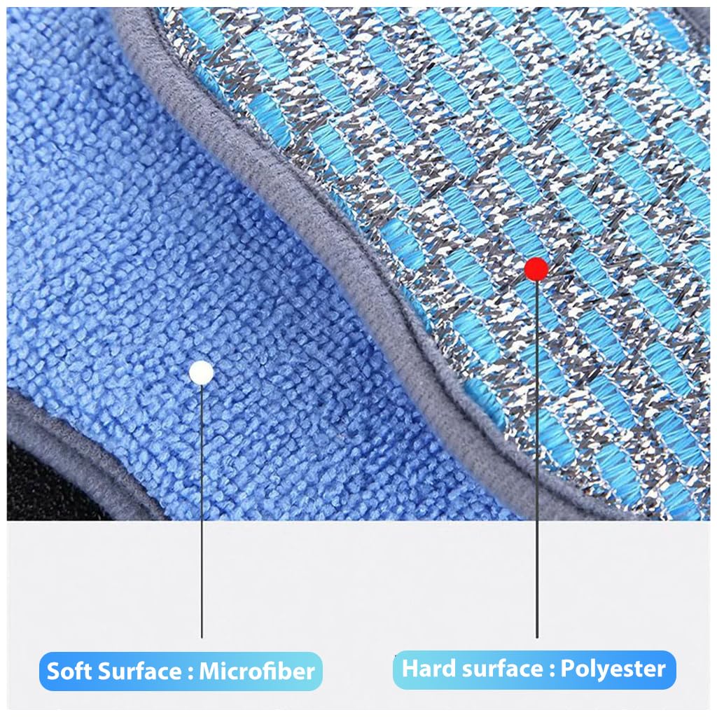 HASTHIP Kitchen Dish Sponge Scrubber 6 Pack for Sink and Pans with Dual-Sided Design | Non-Scratch Microfiber Cleaning