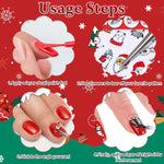 HASTHIP Nail Art Decals for Christmas with 10 Sheets Self Adhesive Santa Designs | DIY Stickers