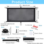 HASTHIP Under Desk Organizer Mesh Net for Cable Management featuring Six Drawstrings and 20x10 in Nylon Storage | Ideal for Home Office