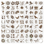 HASTHIP® Plantilla con diseño calado,plantillas de dibujo y pintura con varios tamaños y patrones,ideal para scrapbooking decoración bullet journal manualidades - Blanco