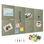 HASTHIP® Large Felt Bulletin Board 47"x35" – 8 Pack Green Wall Pin Boards with 70 Adhesive Tabs & 30 Push Pins, Self-Adhesive Cork Board Alternative for Office, Home, School, Vision & Memo