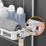HASTHIP Bathroom Organizer for Over Toilet Storage with No Drill Adhesive Setup | 3 Tier 34x87cm PP Rack