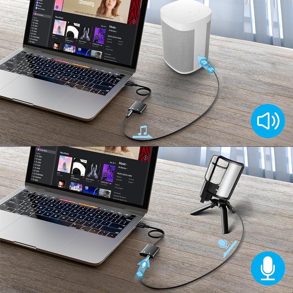 HASTHIP® Tarjeta de Sonido USB Externa, Adaptador de Audio y Micrófono 3.5mm, Conversor USB a Jack Estéreo, Plug & Play, Compatible con Windows, Mac, Linux, PS4, Portátil y PC, Ideal para