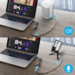 HASTHIP® Tarjeta de Sonido USB Externa, Adaptador de Audio y Micrófono 3.5mm, Conversor USB a Jack Estéreo, Plug & Play, Compatible con Windows, Mac, Linux, PS4, Portátil y PC, Ideal para