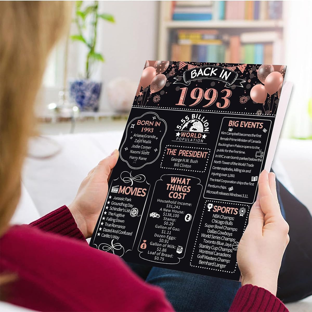 HASTHIP Birthday Card for 30th Birthday Decorations for Women and Gifts for Her | Back in 1993 Party Game Card