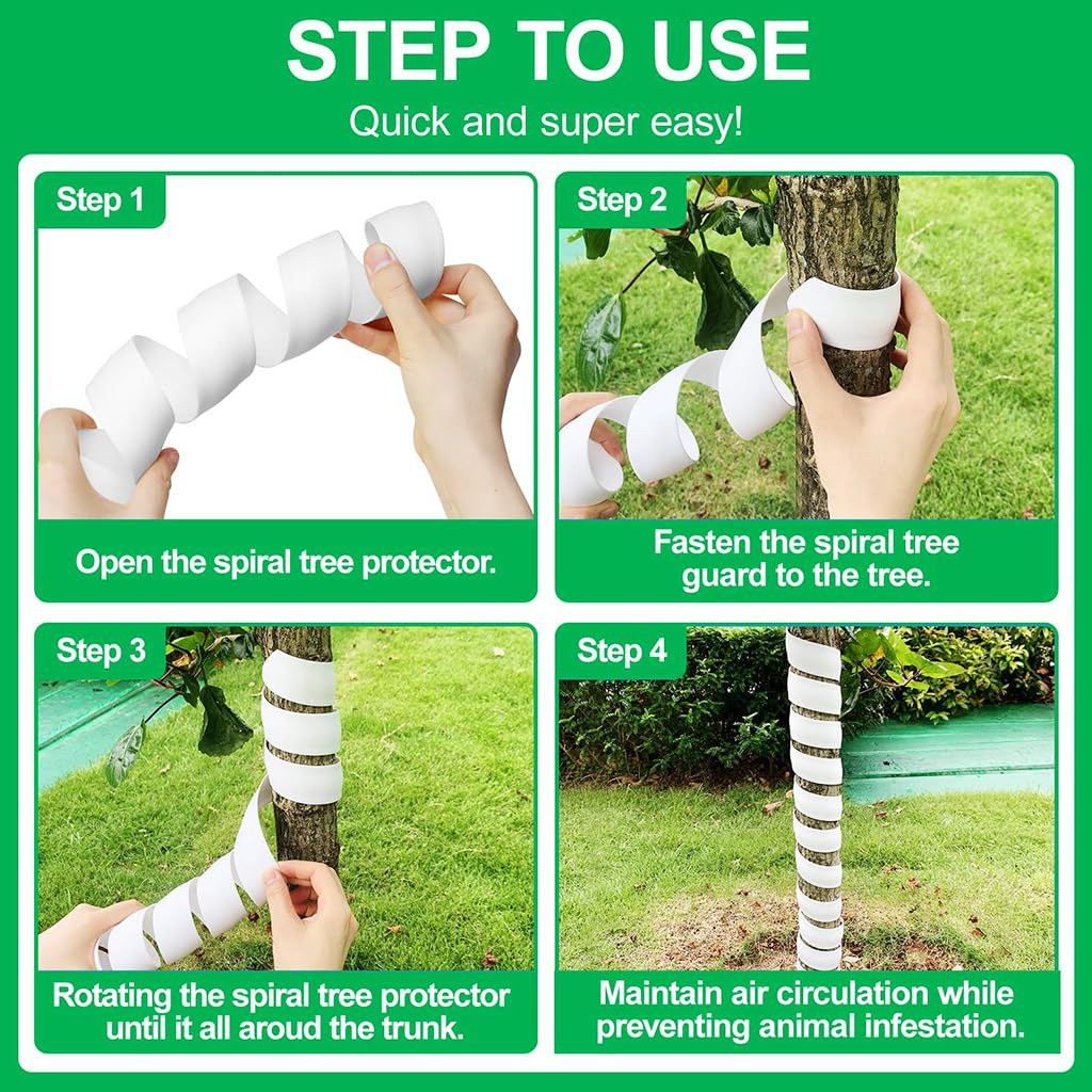HASTHIP Tree Trunk Protector for Saplings with 40 cm Spiral Tube Design | Plastic Guard for Bark Protection