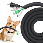 HASTHIP® 6.6ft Cable Protector Nylon Cord Protector Pet-proof Protective Cable Sleeve Reuseable Cuttable Nylon Power Cable Power Cord Guardfor Home, Office, 70mm Width, Hook and Loop Closure Design