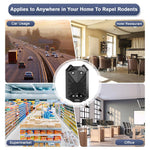 HASTHIP® Car Mouse Repeller with LED 2 in 1 Car Home Use Ultra Sonic with Smart Motion Senor Animal Repeller with Switch & Flash Light Multipurpose Animal Repeller Mouse Repellent