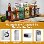 HASTHIP Kitchen Organizer Basket for Refrigerator and Whiteboard with Magnetic Metal Mesh 35x10.5x8.5 cm | Multi‑Purpose Home Storage Holder