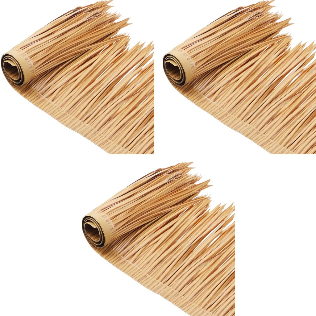 HASTHIP Artificial Thatch Trim for Mexican Tiki Hut Roof 40×100cm 3PCS | Yellowish Hawaii Decor