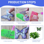 HASTHIP® Diamond Painting Kit, 18x12x2cm Butterfly Diamond Painting Kits, 5D Diamond Painting Kit for Adults & Kids, Suitable for Flower Pots, Green Pots, Home Leisure and Wall Decoration