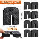 HASTHIP Rubber Anti-Vibration Pads for Outdoor Unit Bracket featuring U-Shape Texture 8Pcs 70x70x10mm