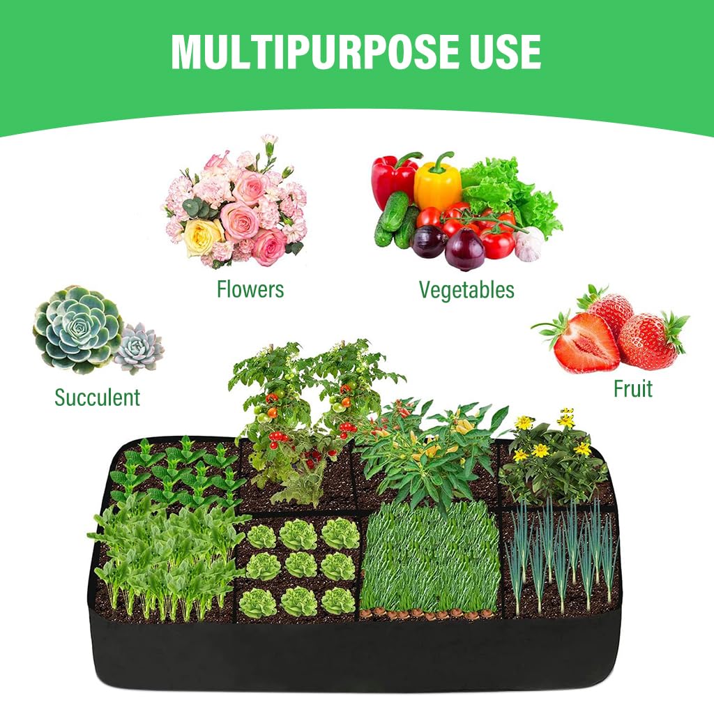 HASTHIP Seeding Tray for Growing Vegetables and Flowers featuring 8 Grids 31×31×31 cm Fabric