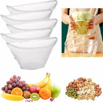 HASTHIP® 5PCS Bowl-shaped reusable nylon cheese cloth filter bag, suitable for nut milk, juice, soy milk, dumpling fillings. (Medium)-Transparent