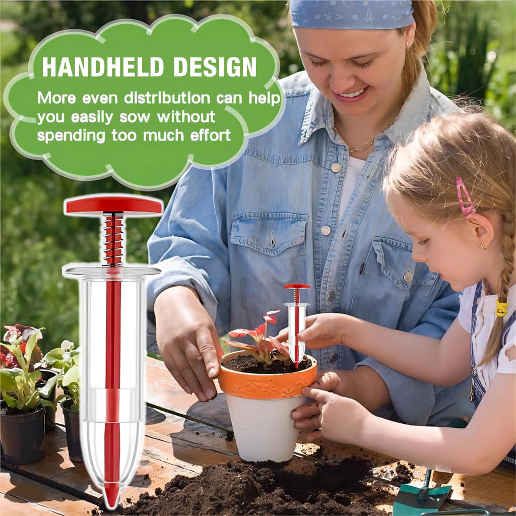 HASTHIP® Sowing Seeds Dispenser Set - 12 Holes Seed Dispenser With Handle - Hand Gardening Sowing Seedling Tools - Gardening Tools Kit For Home Garden Seed - Suitable For Planting Seeds & Bulbs