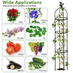 HASTHIP® 120CM Trellis for Climbing Plants, Plastic Climber Support for Plants, Adjustable Connectable Round Plant Support Sticks, Plant Support for Climbers, for Clematis, Roses, Tomatoes, Ivy