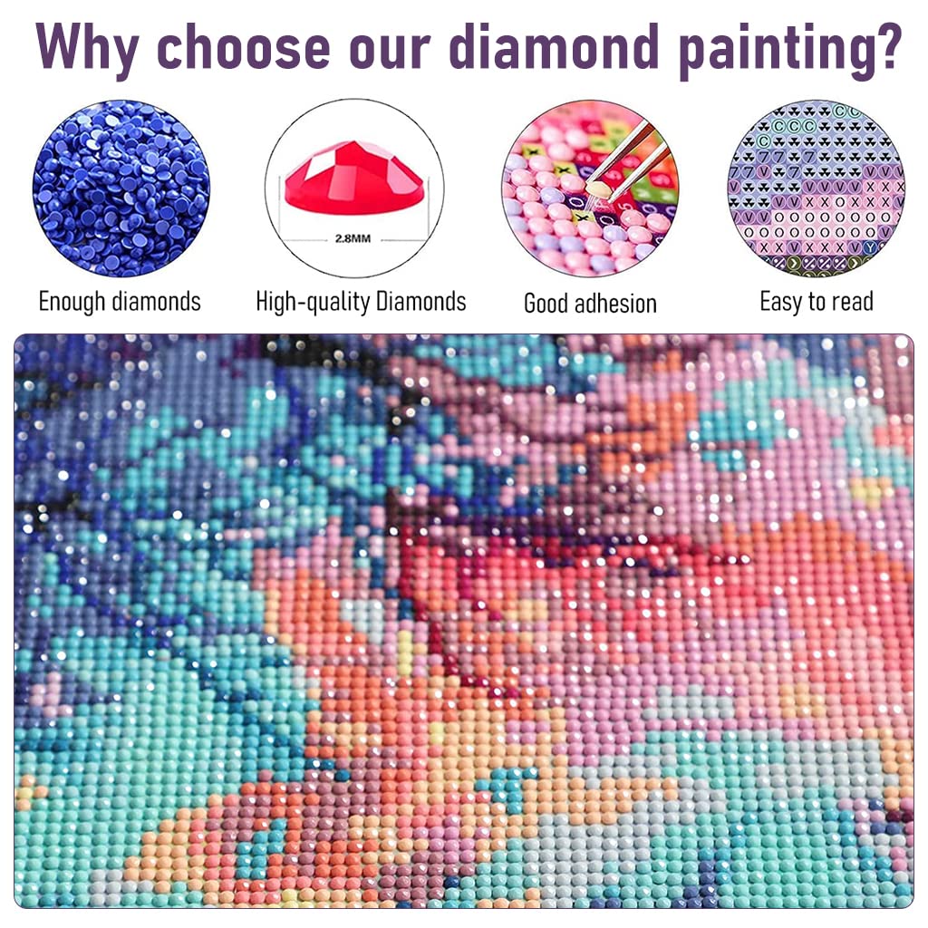 HASTHIP Diamond Painting Kit for Bright Moon Scene with 30x40cm Canvas | DIY 5D Art Set