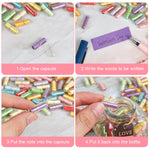 HASTHIP Letters Message in a Bottle for Birthday and Valentines Gift featuring 45pcs Notes | Heart Shaped Glass Drift Bottle for Girlfriend