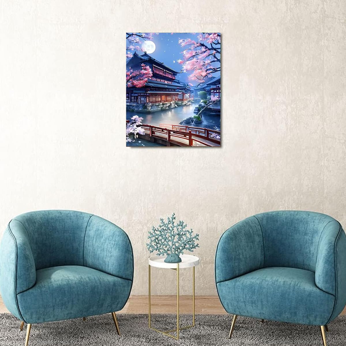 HASTHIP Paint by Number for Adults with Brushes and Acrylic Paint 40 x 50cm Canvas | DIY Wall Art Kit