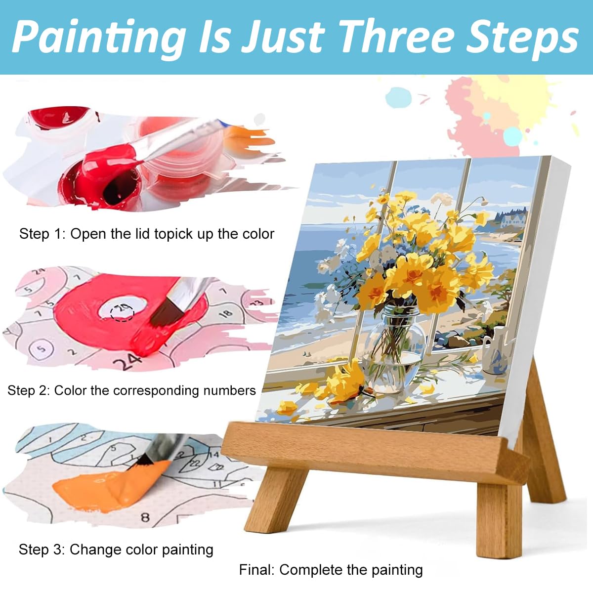 HASTHIP Paint by Numbers Kit for Adults with Acrylic Pigments and Tools | 16x20 in Canvas
