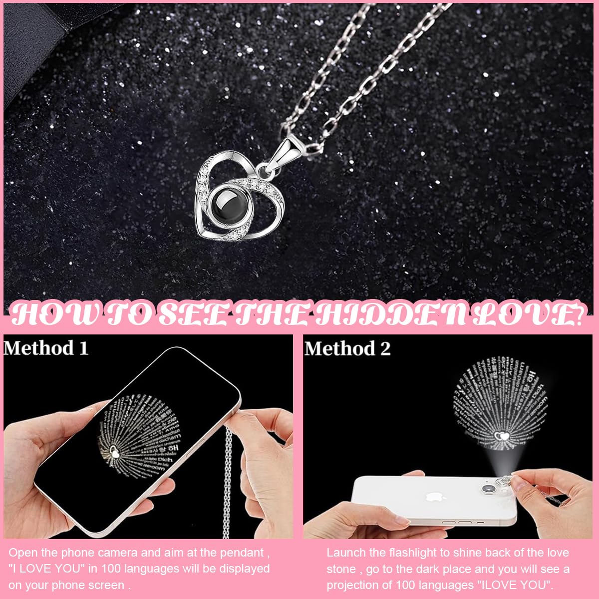 HASTHIP Rose Flower Necklace Gift Set for Valentine’s Day and Mother’s Day | 2PCS Preserved Eternal Rose