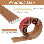 HASTHIP Floor Transition Strip for Joining Floor Gaps with Self Adhesive PVC 47.2 x 1.57 in Wood Color | Easy Trim Fit