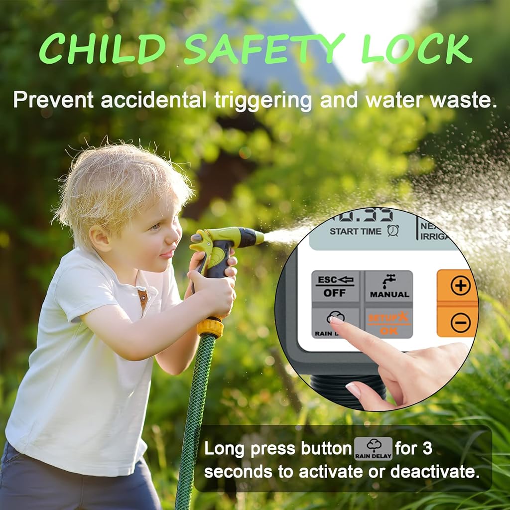 HASTHIP® Drip Irrigation Timer for Garden Farm, Programmable Automatic Watering System, Waterproof Digital Timer for Lawns Yellow 2PCS