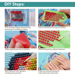 HASTHIP 5D Diamond Painting Kit for Home Wall Décor with Tools & Colorful Gems 12x16in | Relaxing DIY Art for Adults and Kids