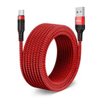 HASTHIP® Cable de Carga USB C 16.4ft 3.1 Tipo C para iPhone 15,62W PD,Transferencia de Datos 480Mbps Cable Extra Largo Nailon Trenzado Compatible con Teléfonos Tabletas PS5 - Rojo