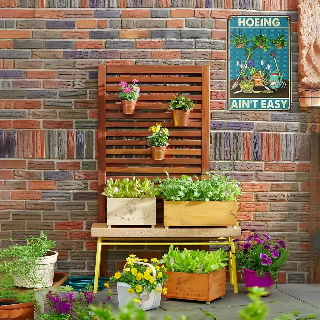 HASTHIP Funny Home Garden Sign for Wall Decor with Vibrant Retro Colors 20x30cm Metal | Gift for Plant Lovers